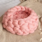 Myrr Розовая вязаная лежанка из 100% шерсти мериноса