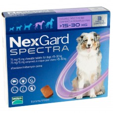 NexGard Spectra жевательная таблетка от блох, клещей и гельминтов для собак весом 15-30 кг