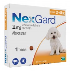 NexGard жувальна таблетка від бліх та кліщів для собак вагою 2-4 кг