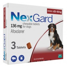 NexGard жевательная таблетка от блох и клещей для собак весом 25-50 кг