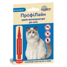 ProVET ПрофиЛайн капли от блох и клещей для кошек от 4 до 8 кг