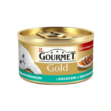 Gourmet Gold Кусочки в подливе (лосось и курица)