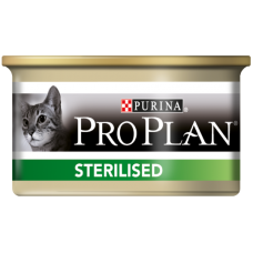 Purina Pro Plan Sterilised для стерилізованих кішок (шматочки в паштеті з лососем)