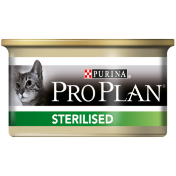 Purina Pro Plan Sterilised для стерилизованных кошек (кусочки в паштете с лососем )