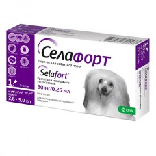 Краплі від бліх, кліщів і гельмінтів KRKA Селафорт для собак 2.6-5кг (0.25мл)