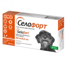 Краплі від бліх, кліщів і гельмінтів KRKA Селафорт для собак 5.1-10кг (0.5мл)