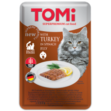 TOMi Индейка в шпинатном желе для кошек