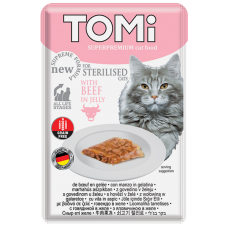 TOMi Кусочки с говядиной в желе для стерилизованных кошек