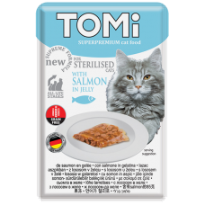 TOMi Кусочки с лососем в желе для стерилизованных кошек