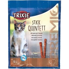 Trixie Premio Stick Quintett - лакомства для кошек, ягненок и индейка