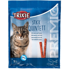 Trixie Premio Stick Quintett - лакомства для кошек, лосось и форель