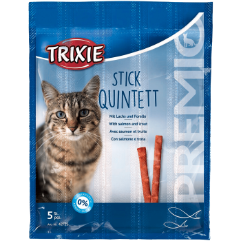 Trixie Premio Stick Quintett - ласощі для кішок, лосось та форель